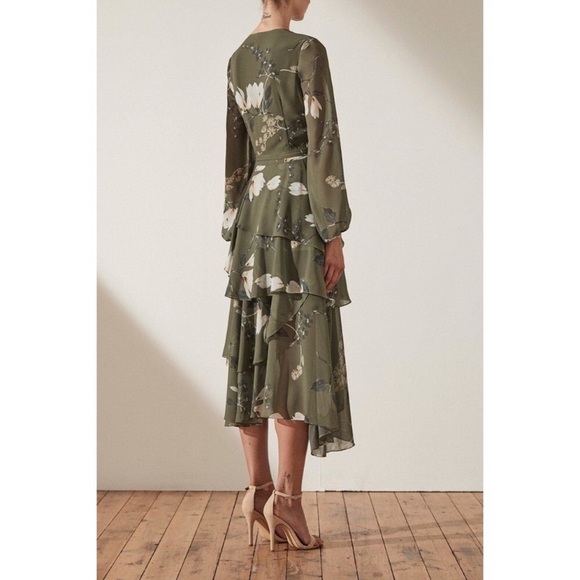 SHONA JOY HARPER MIDI RUFFLED TIERED DRESS - Picture 4 of 13